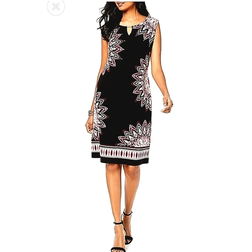 JM COLLECTION SIZE S SMALL PRINTED SPRING SUMMER‎ VACATION DRESS MIDI